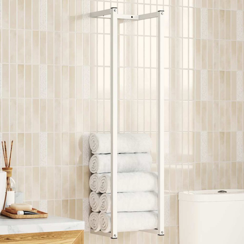 vidaXL Handdukshängare vit 25x20x95 cm stål