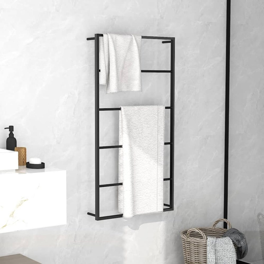 vidaXL Handdukshängare svart 60x10x116 cm stål