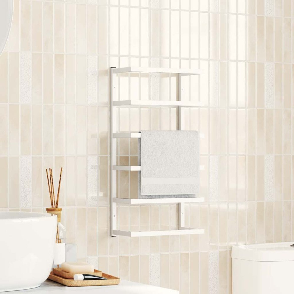 vidaXL Handdukshängare vit 24x12x48 cm stål