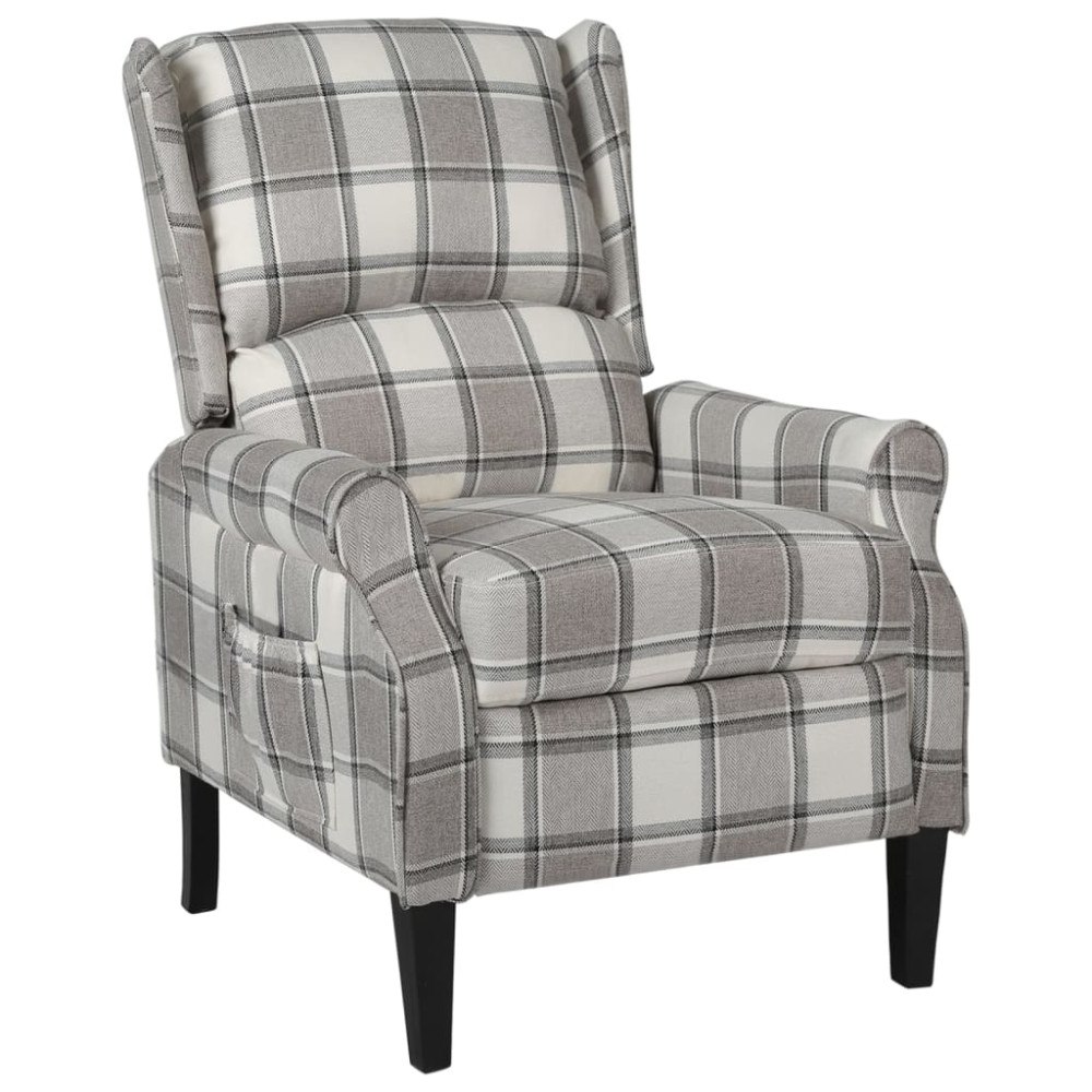 vidaXL Reclinerfåtölj grå tyg