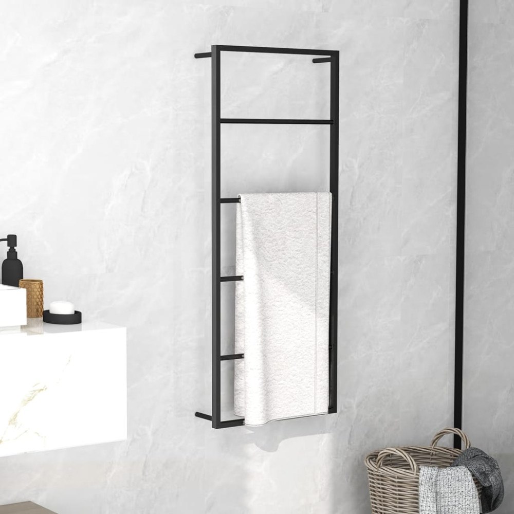 vidaXL Handdukshängare svart 45x10x115 cm stål