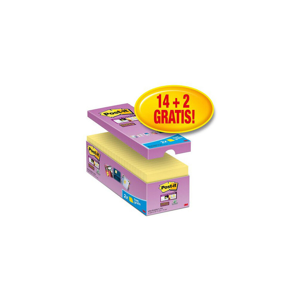 Post-it Notes POST-IT SS 76x76mm gul 16/fp