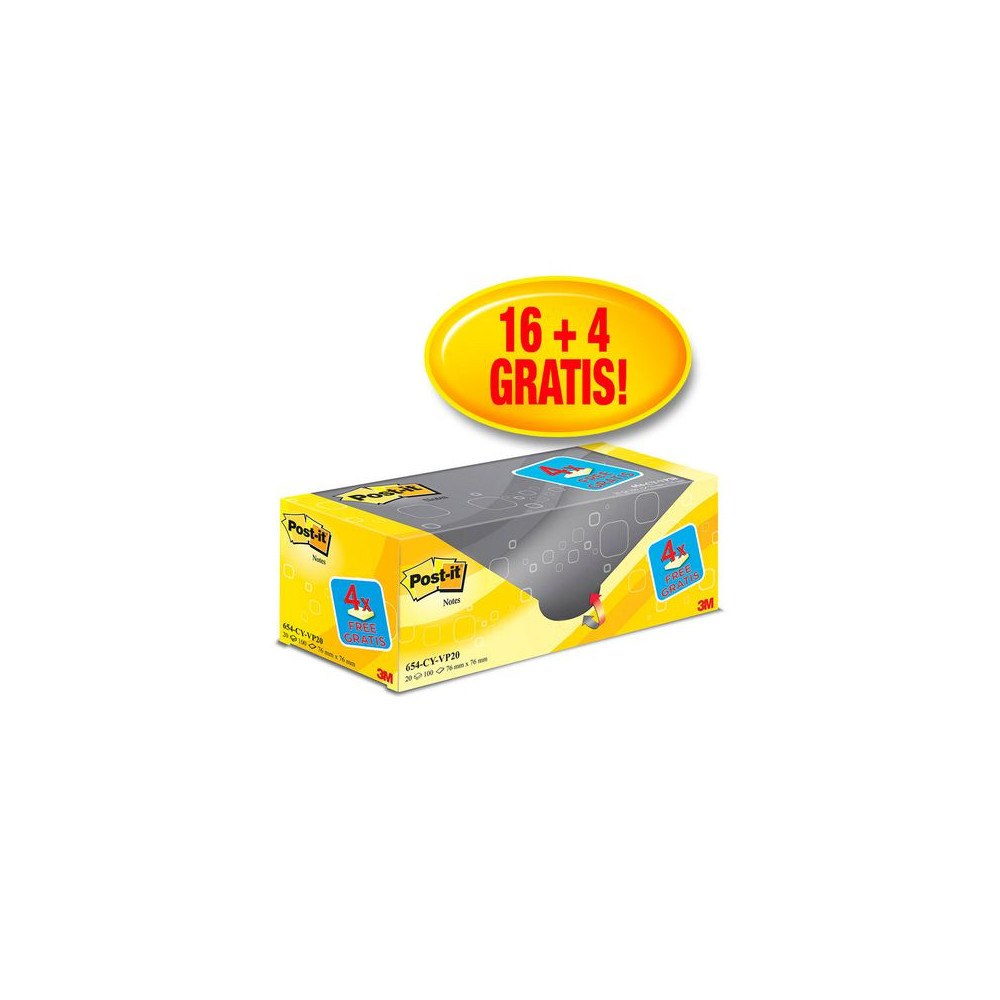 Post-it Notes POST-IT Värdepack 76x76mm gu 20/fp