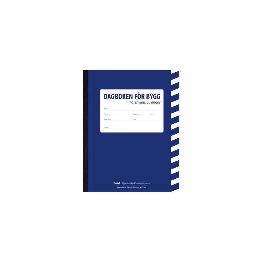 Burde Dagboken för bygg förenklad A5 30 dagar