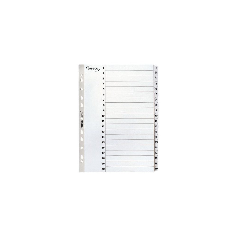 Lyreco Kartongregister LYRECO A4 1-20 vit