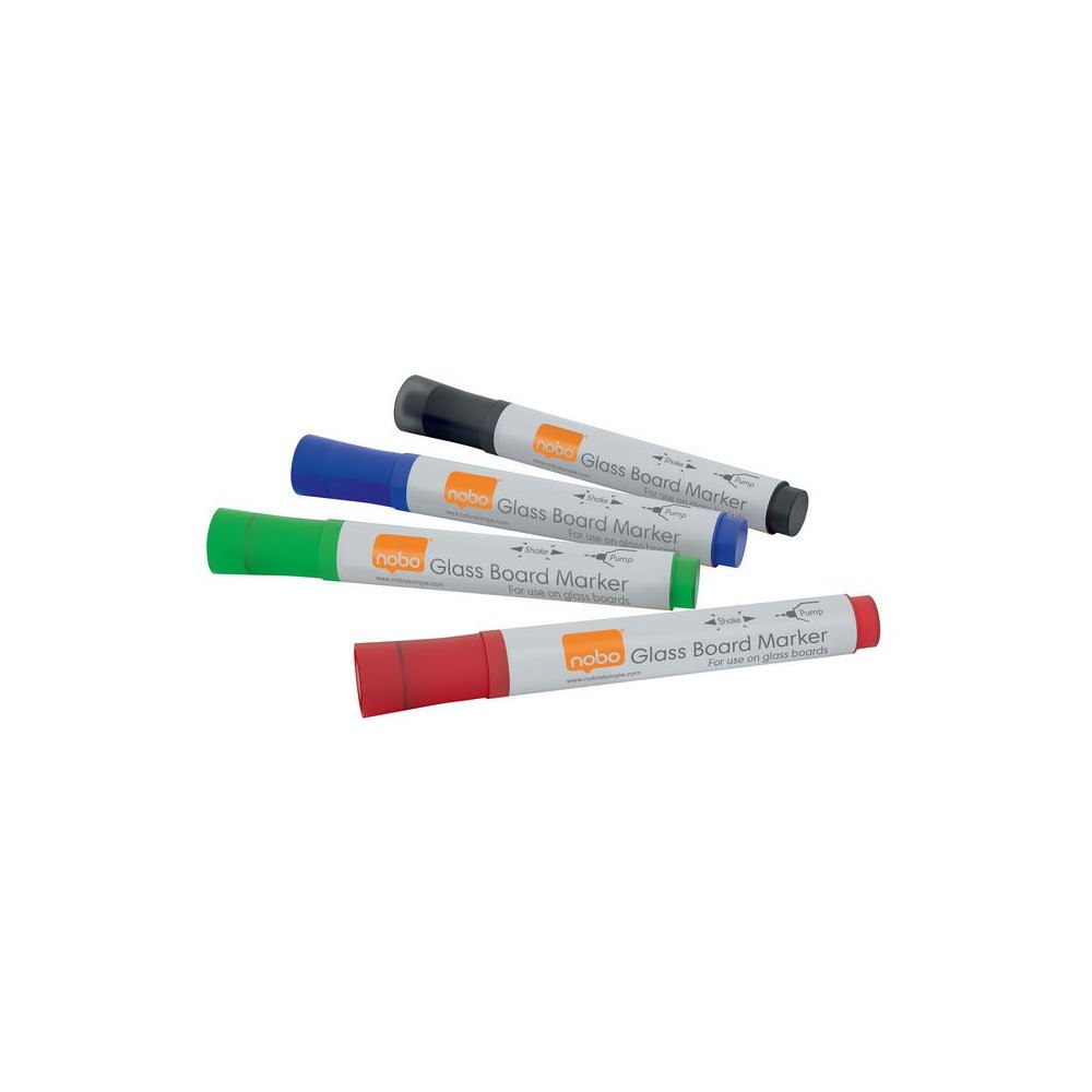 NOBO Whiteboardpenna glas NOBO sort.färg 4/fp
