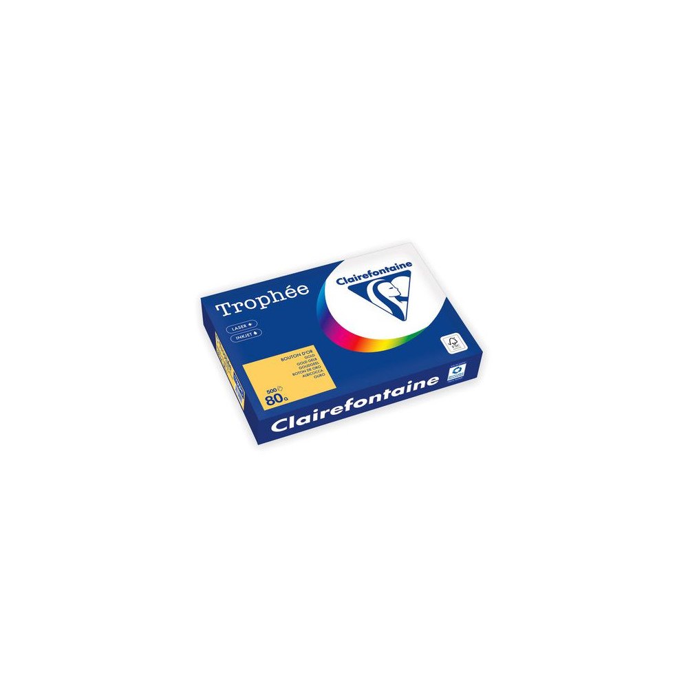 Clairefontaine Kop.ppr TROPHEÉ A4 80g oh guldgul 500/fp