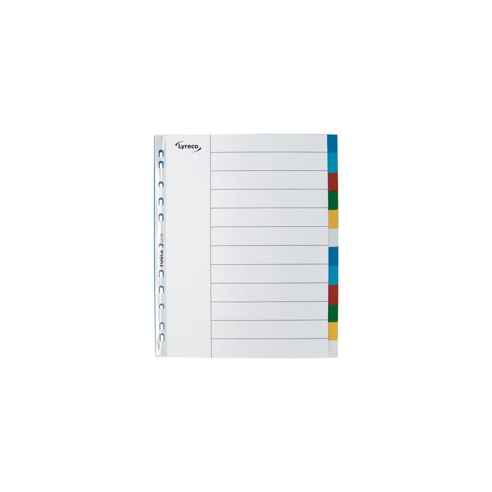 Lyreco Plastregister LYRECO A4+ PP 12-flik färg