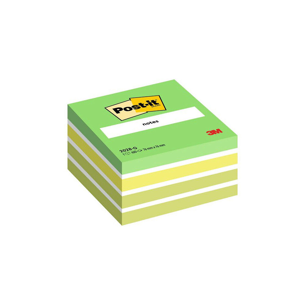 Post-it Notes POST-IT kub 76x76mm grön/vit