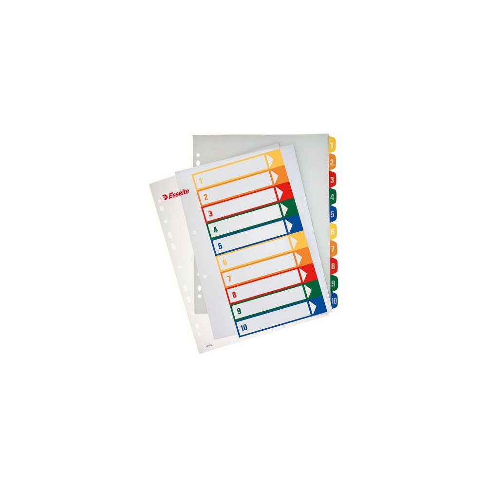 ESSELTE Plastregister ESSELTE PP A4+ 1-10 färger