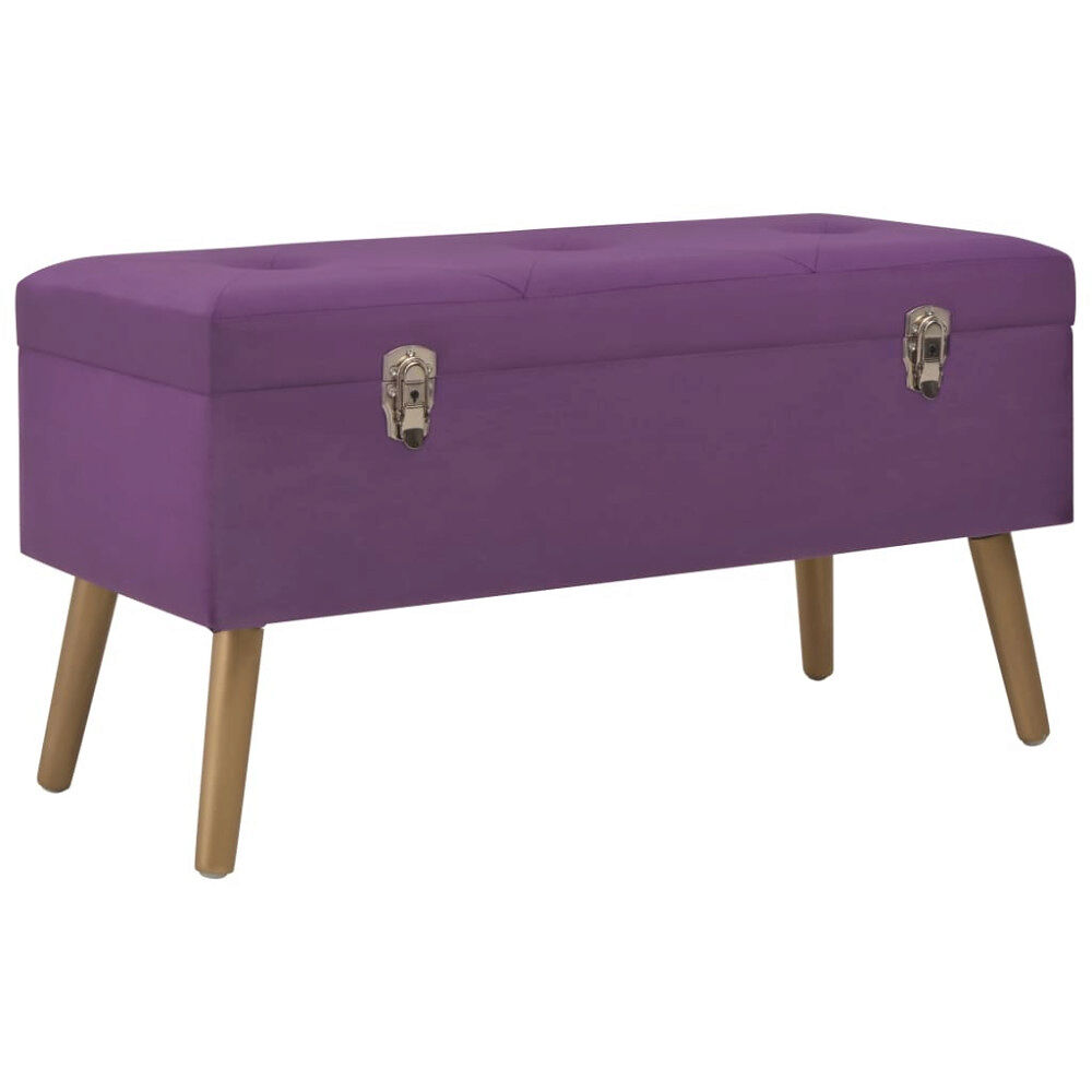 vidaXL Bänk med förvaringsutrymme 80 cm lila sammet