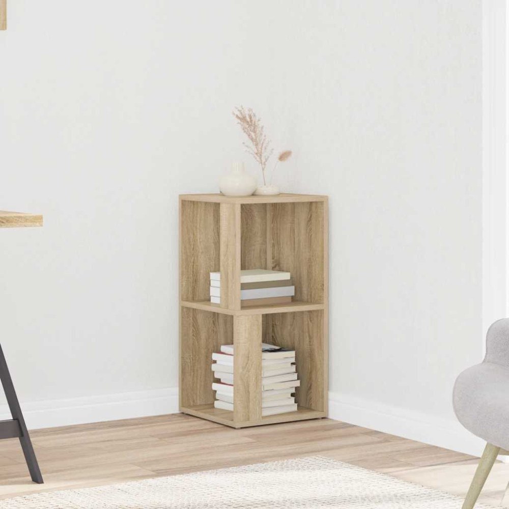 vidaXL Hörnhylla sonoma-ek 33x33x67 cm konstruerat trä