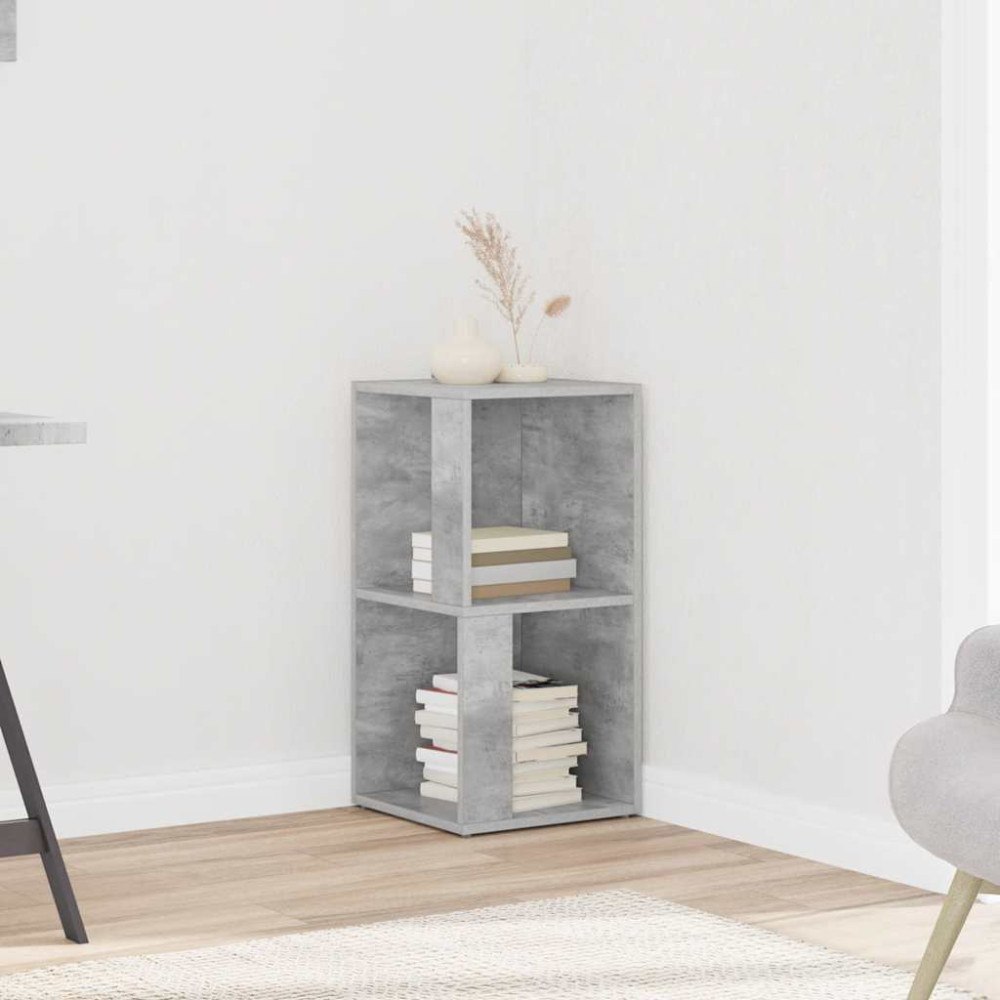 vidaXL Hörnhylla betonggrå 33x33x67 cm konstruerat trä