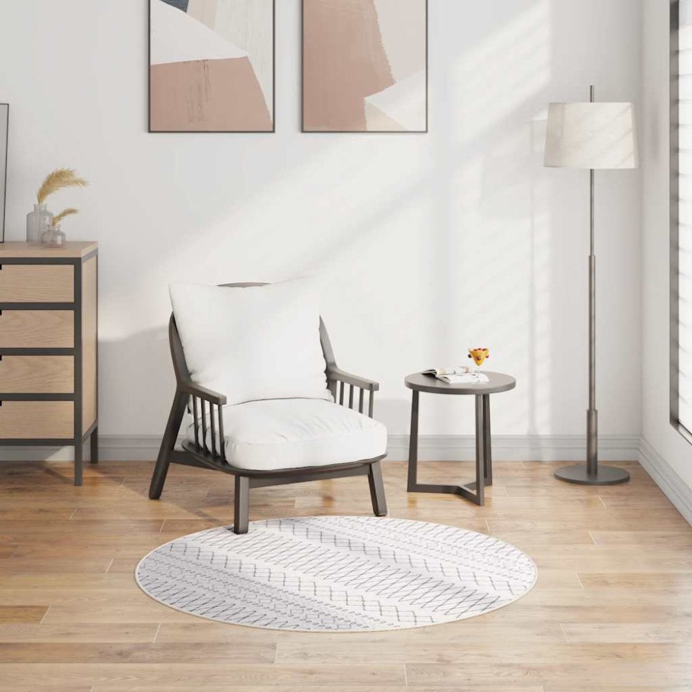 vidaXL Matta tvättbar φ120 cm svart och vit