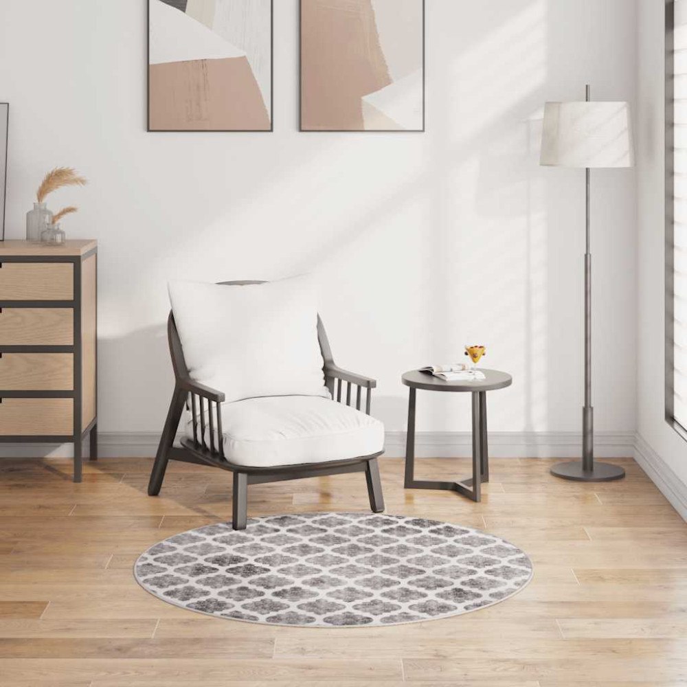 vidaXL Matta tvättbar φ120 cm flerfärgad