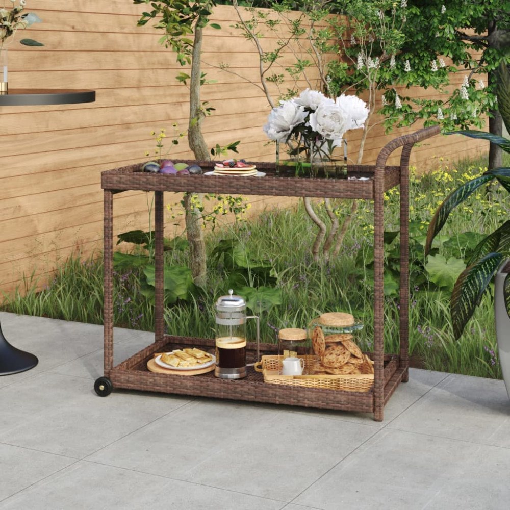 vidaXL Serveringsvagn brun 100x45x83 cm konstrotting