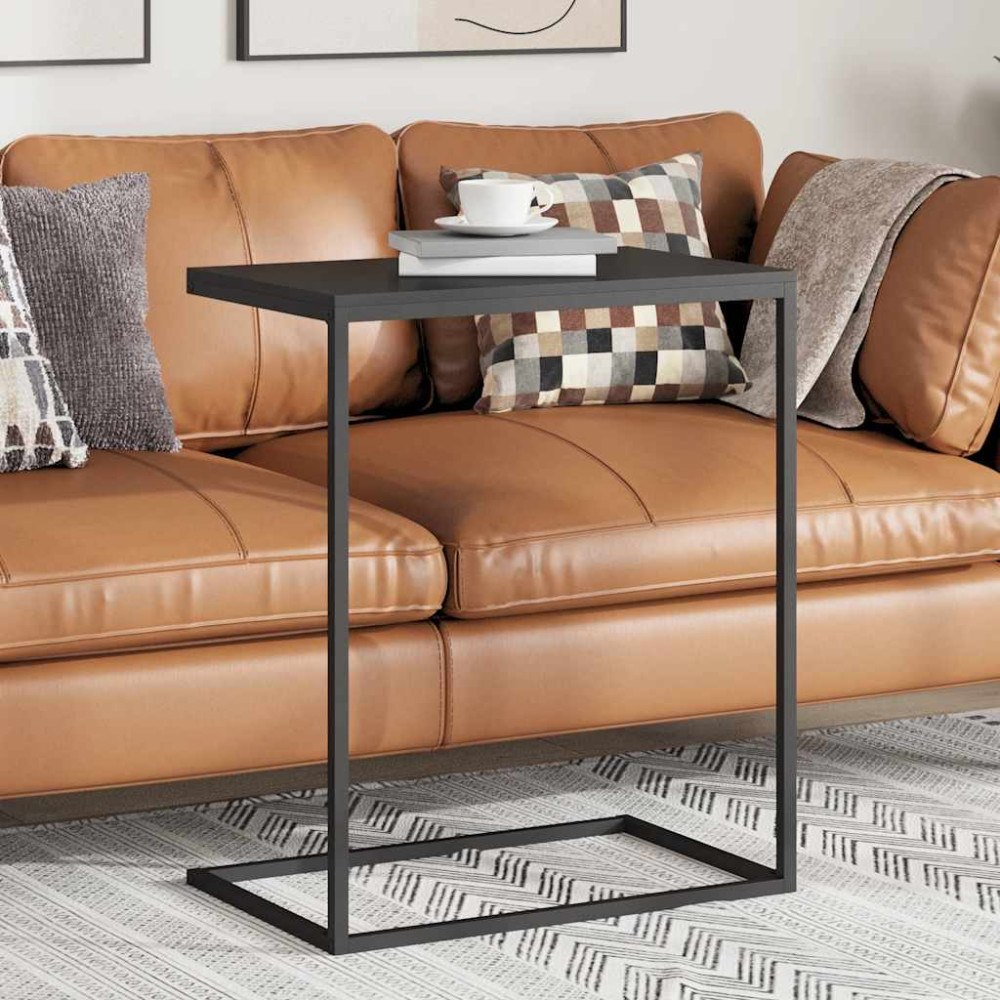 vidaXL Sidobord svart 55x35x66 cm konstruerat trä