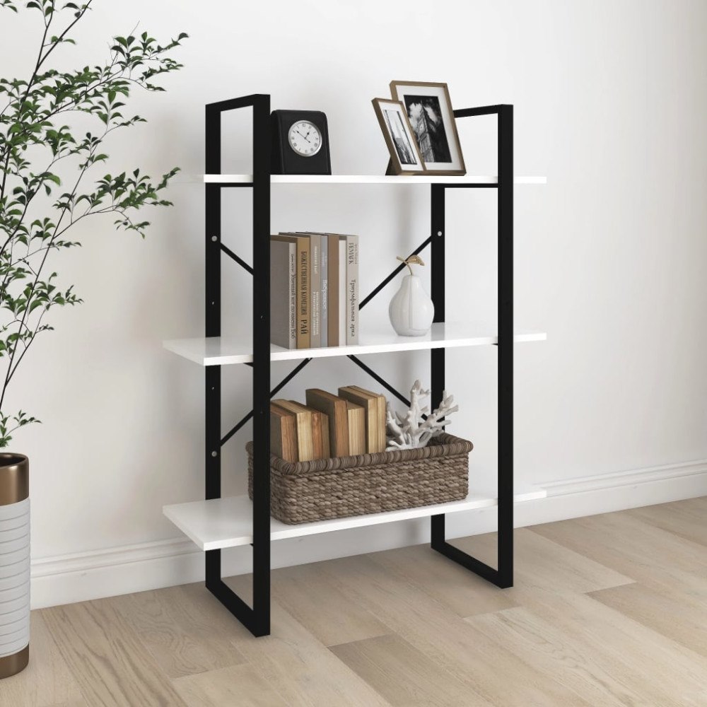 vidaXL Bokhylla vit 80x30x105 cm konstruerat trä