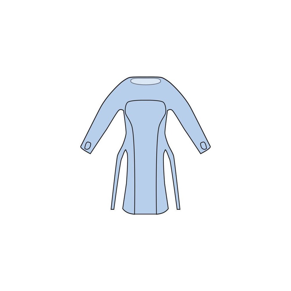 AST MEDICAL Förkläde 980x1250mm lång ärm blå 20/fp