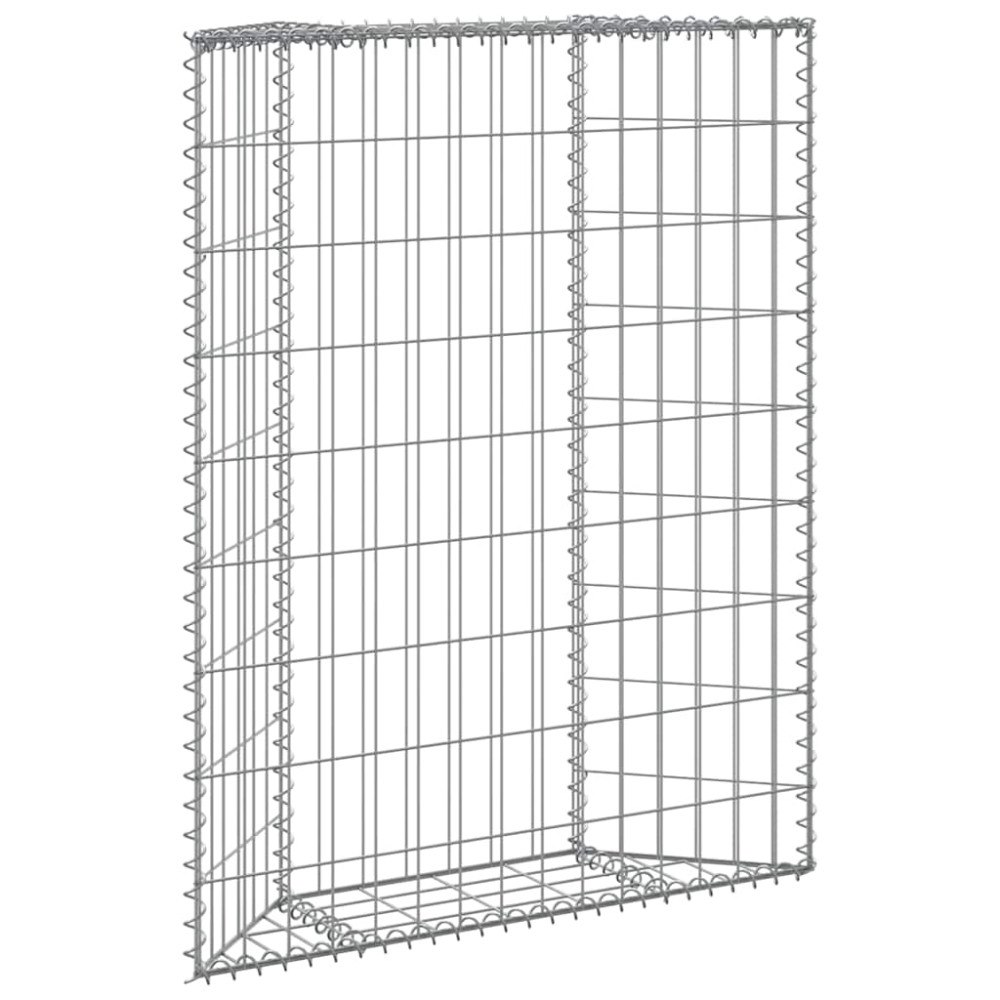 vidaXL Gabion trapets upphöjd galvaniserat stål 80x20x100 cm