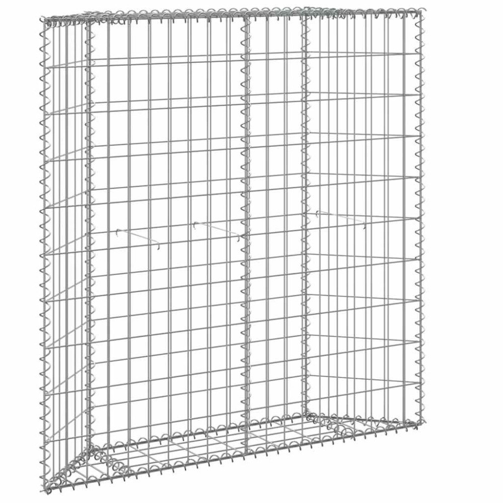 vidaXL Gabion trapets upphöjd galvaniserat stål 100x20x100 cm