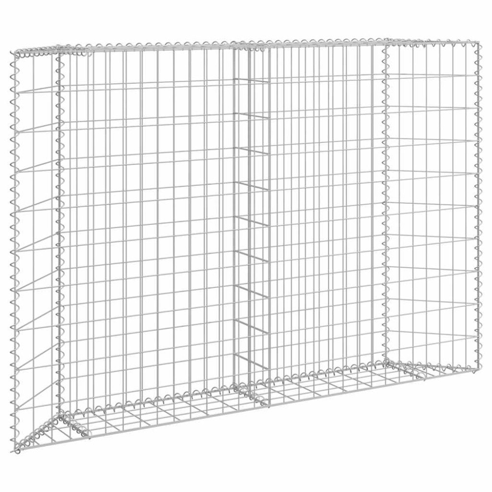 vidaXL Gabion trapets upphöjd galvaniserat stål 150x20x100 cm