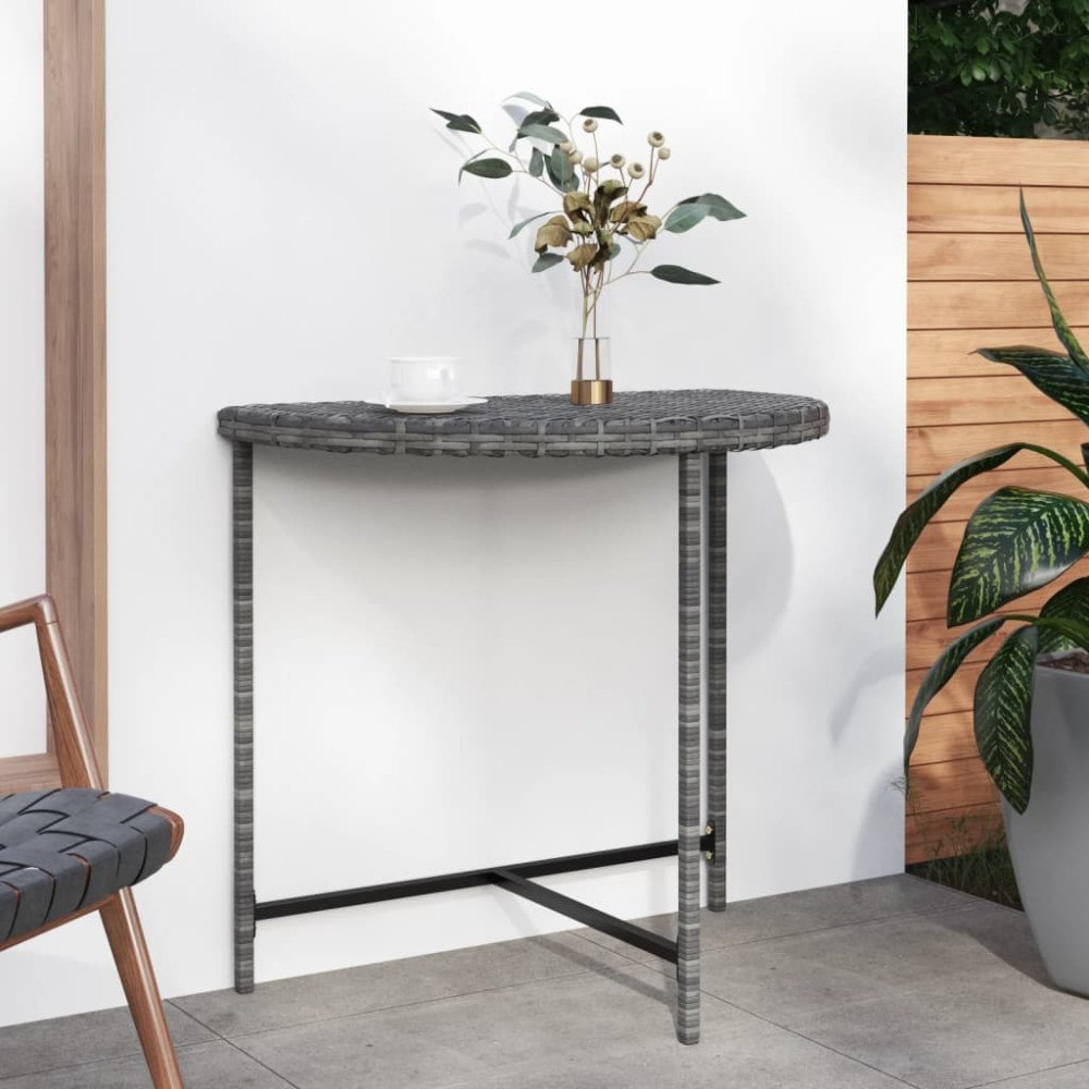 vidaXL Trädgårdsbord grå 80x50x75 cm konstrotting