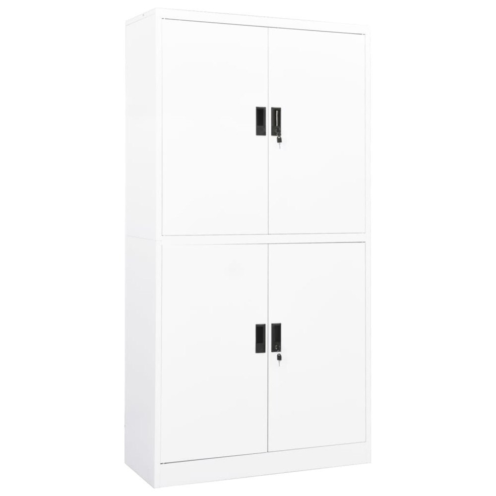vidaXL Dokumentskåp vit 90x40x180 cm stål