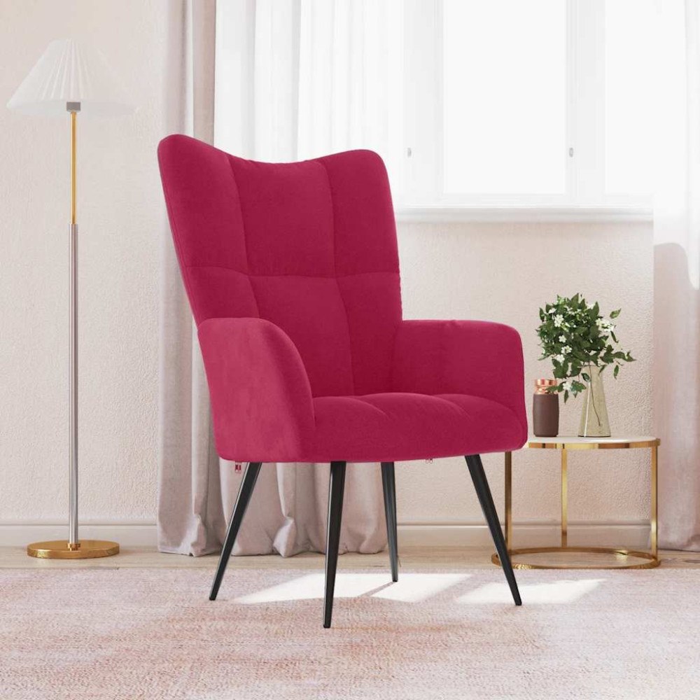 vidaXL Vilstol vinröd sammet