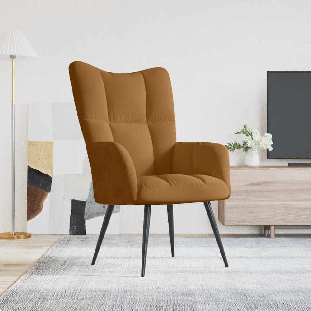 vidaXL Vilstol brun sammet