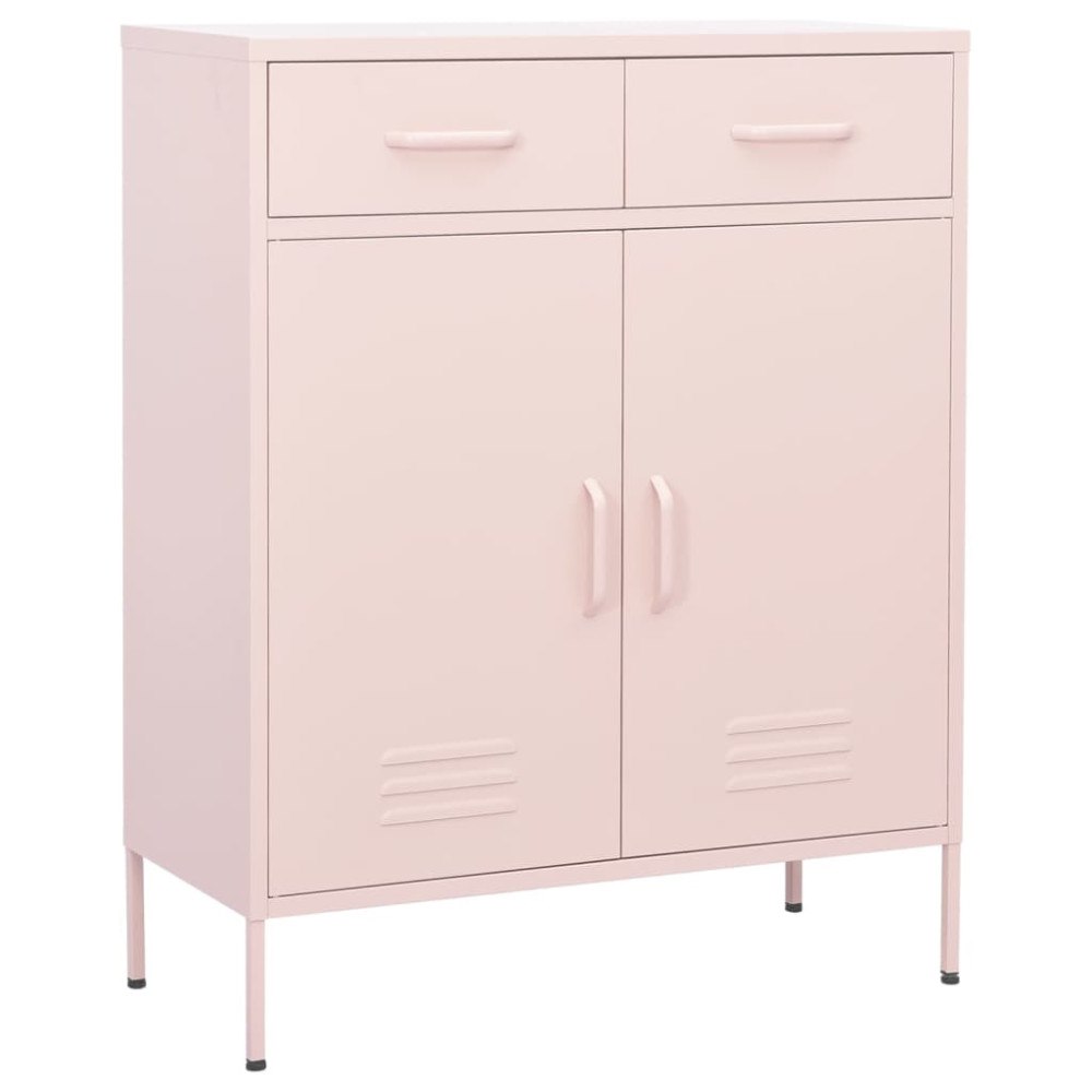 vidaXL Förvaringsskåp rosa 80x35x101,5 cm stål
