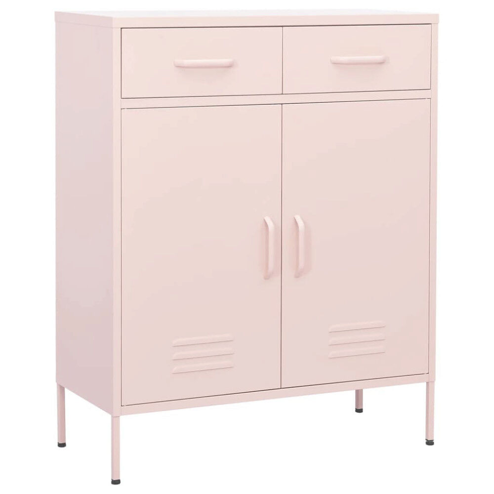 vidaXL Förvaringsskåp rosa 80x35x101,5 cm stål