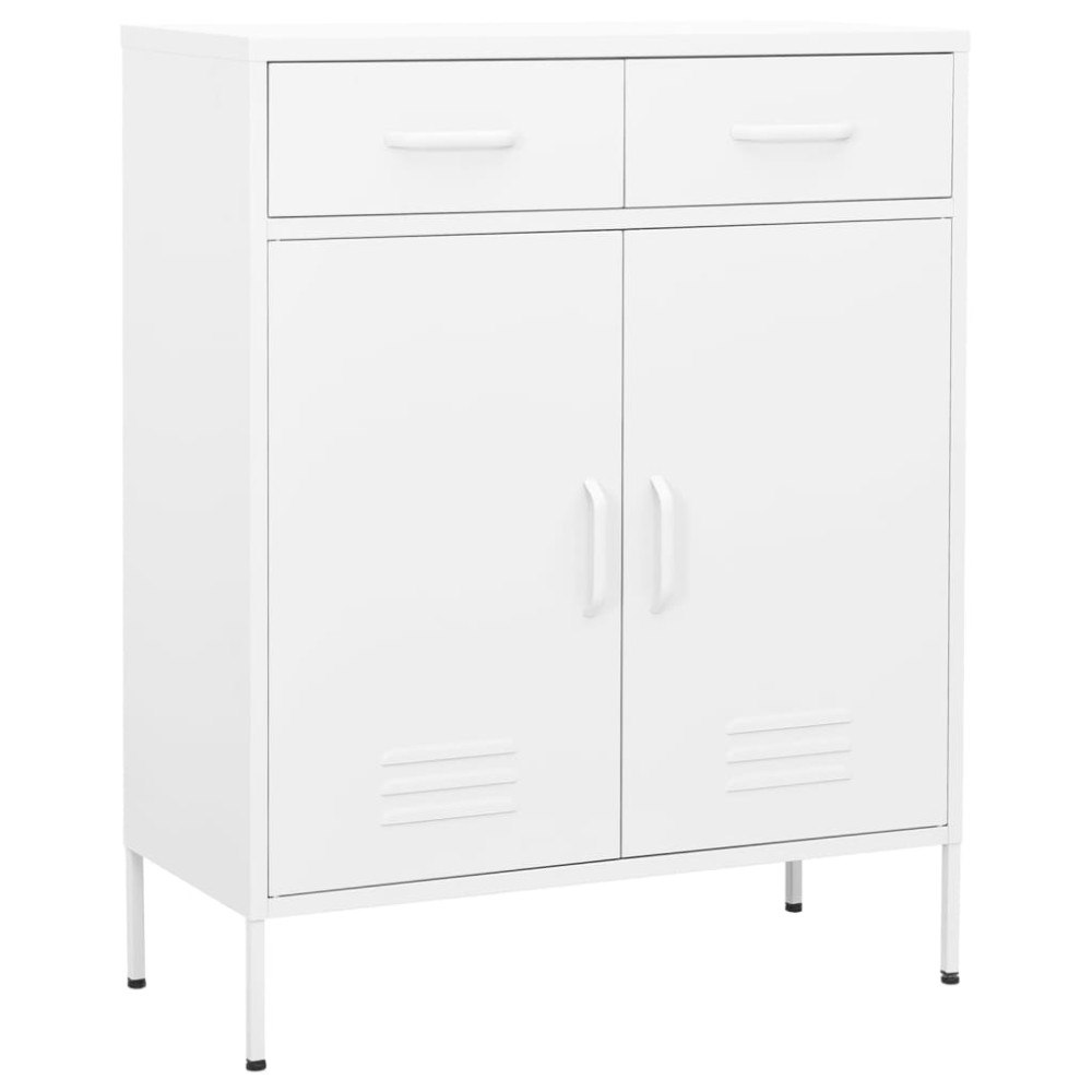 vidaXL Förvaringsskåp vit 80x35x101,5 cm stål