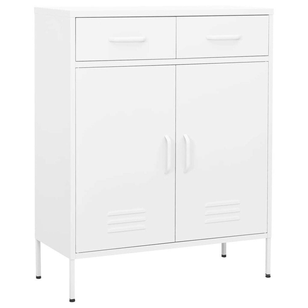 vidaXL Förvaringsskåp vit 80x35x101,5 cm stål