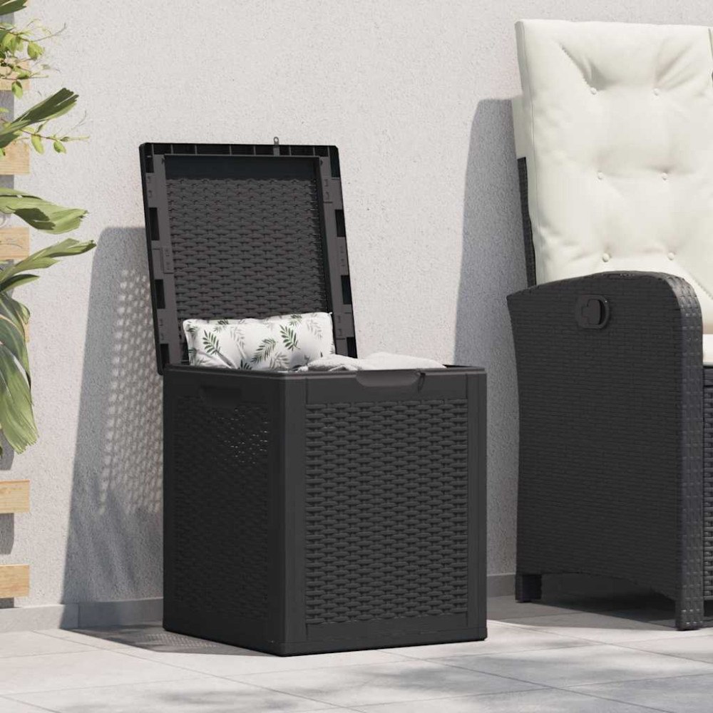 vidaXL Dynbox 90 liter svart PP-rotting