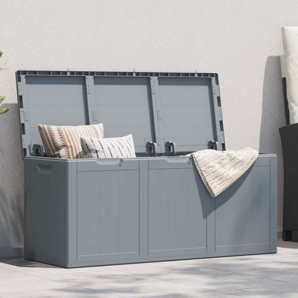 vidaXL Dynbox 270 liter grå PP-träliknande