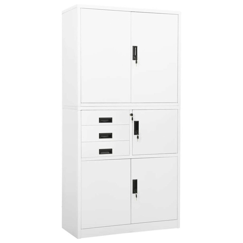 vidaXL Dokumentskåp vit 90x40x180 cm stål