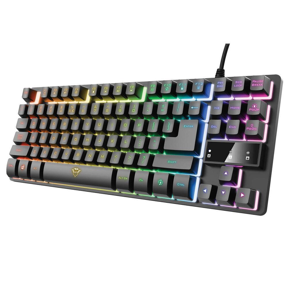 Trust GXT 833 Thado Gamingtangentbord TKL RGB Nordisk layout Svart