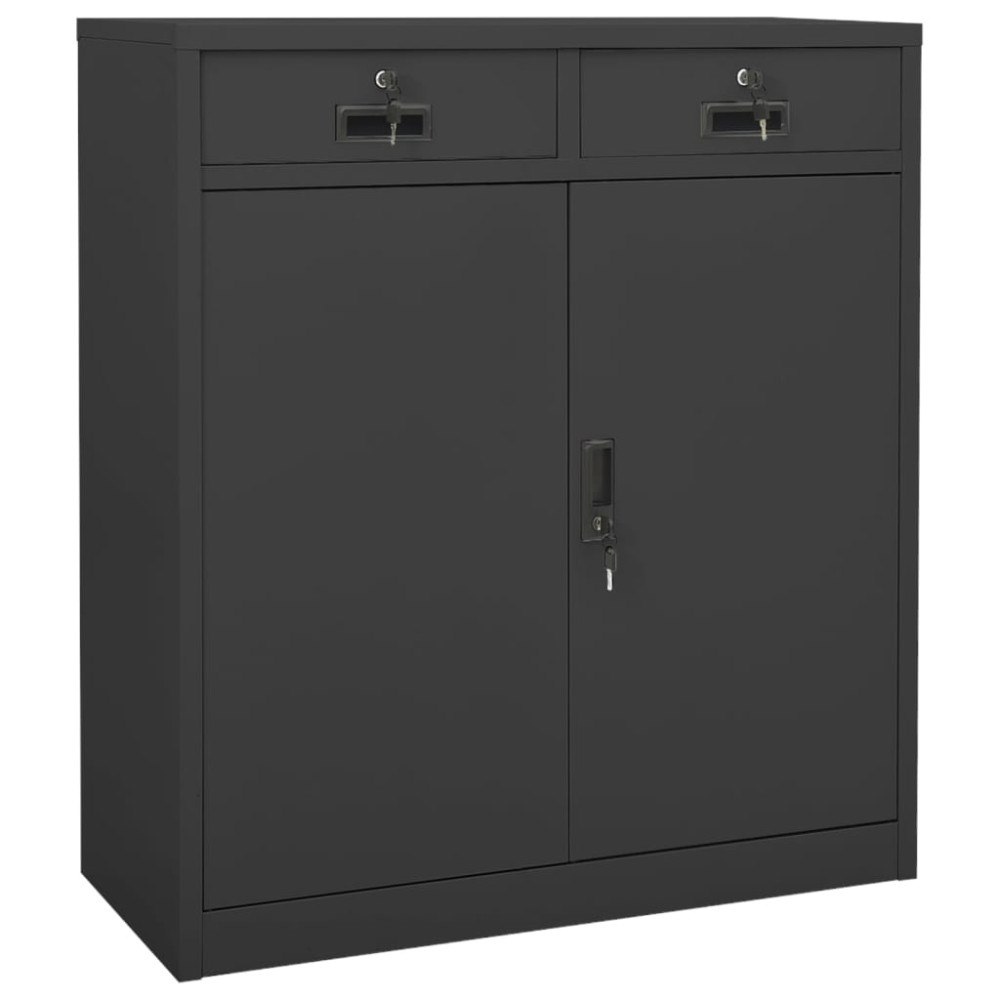 vidaXL Dokumentskåp antracit 90x40x102 cm stål