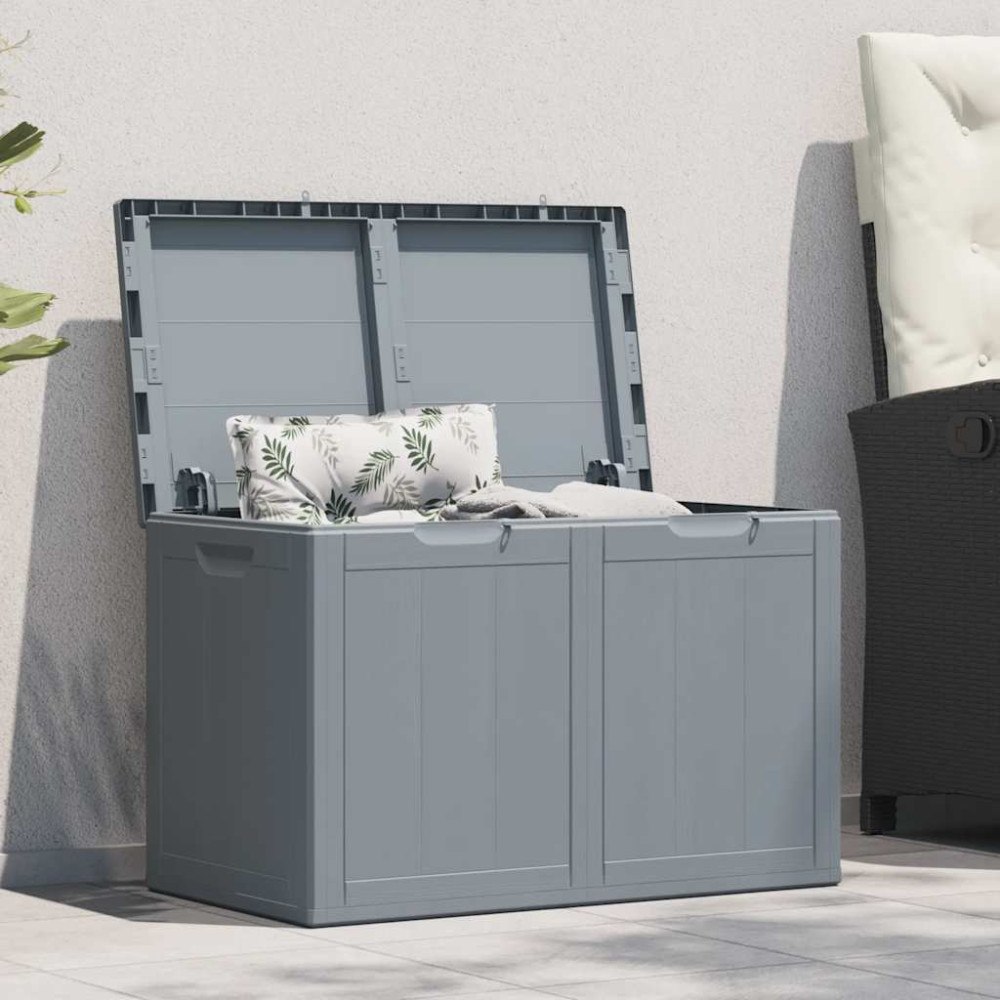 vidaXL Dynbox 180 liter grå PP-träliknande