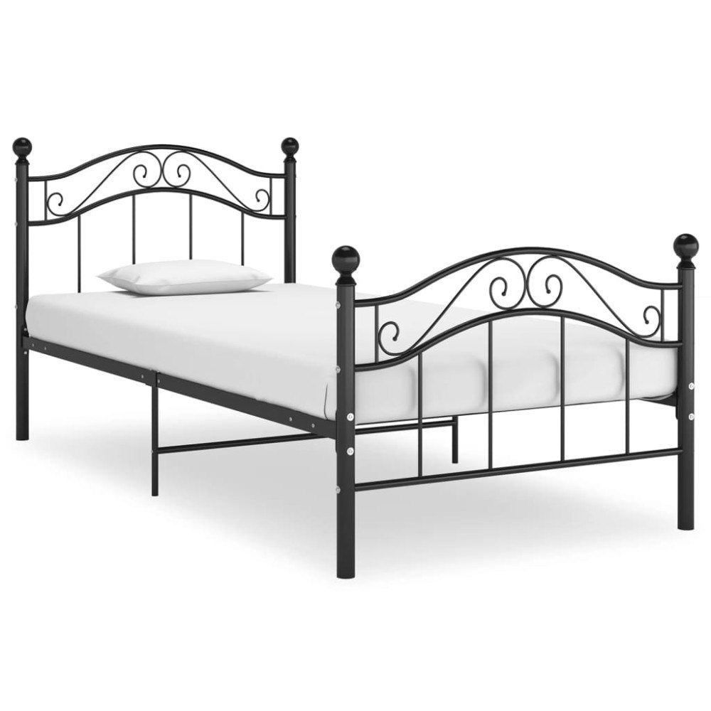 vidaXL Sängram svart metall 100x200 cm
