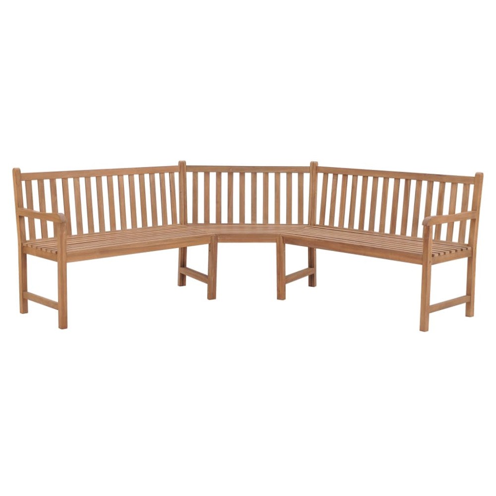vidaXL Hörnbänk 185x185x90 cm massiv teakträ