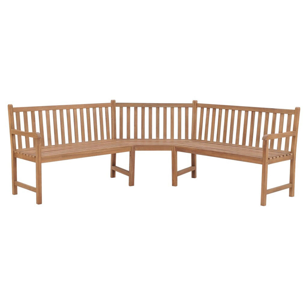 vidaXL Hörnbänk 185x185x90 cm massiv teakträ
