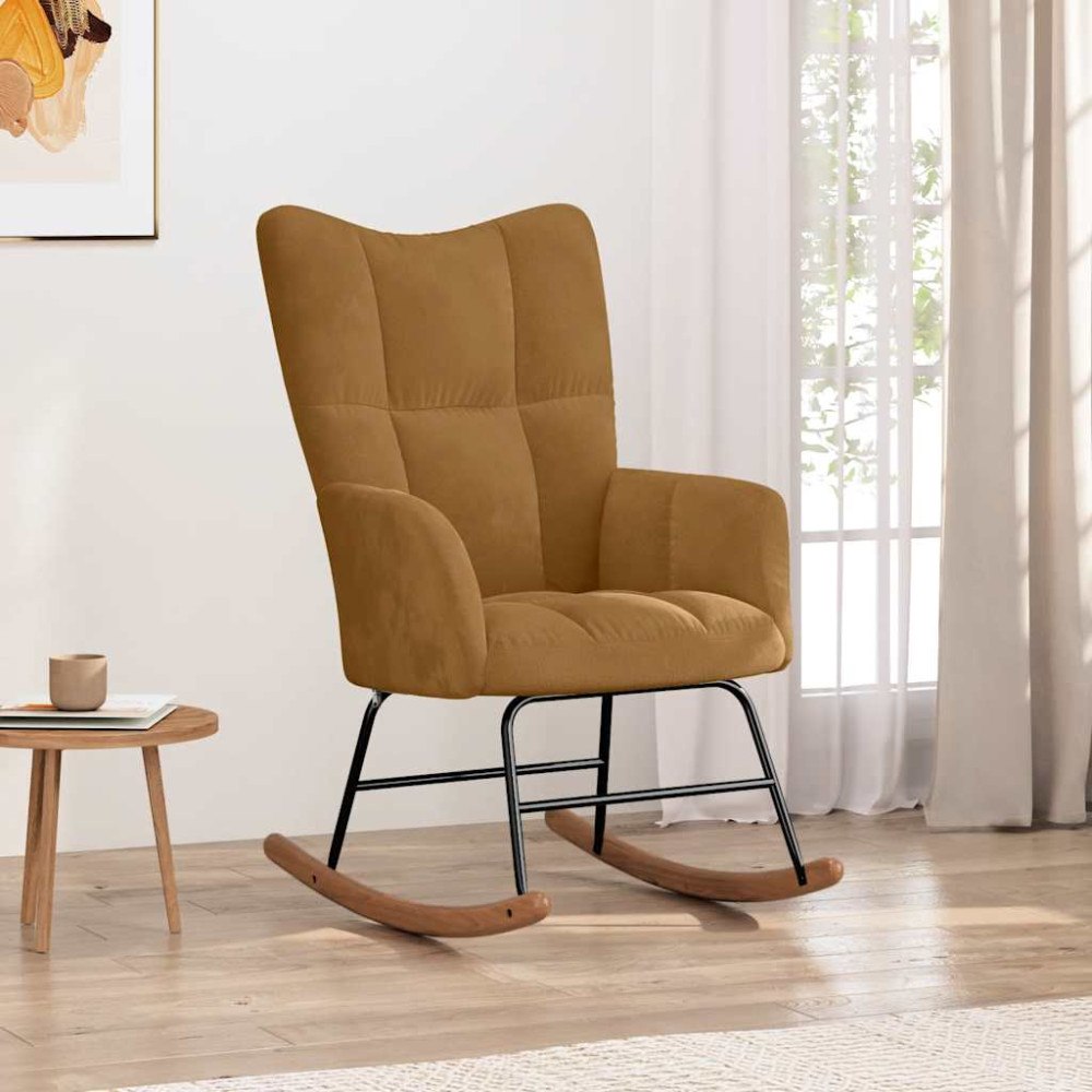 vidaXL Gungstol brun sammet