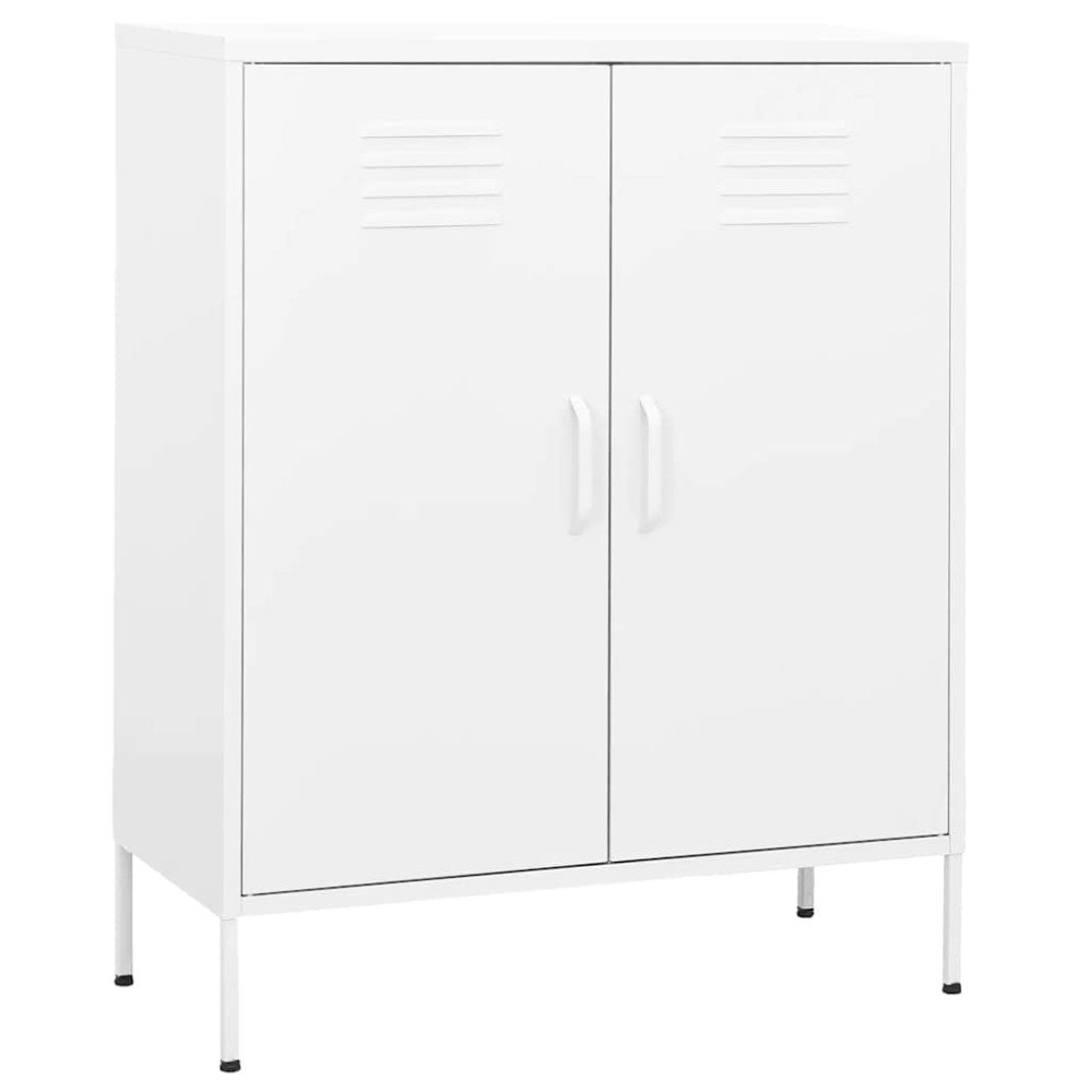 vidaXL Förvaringsskåp vit 80x35x101,5 cm stål