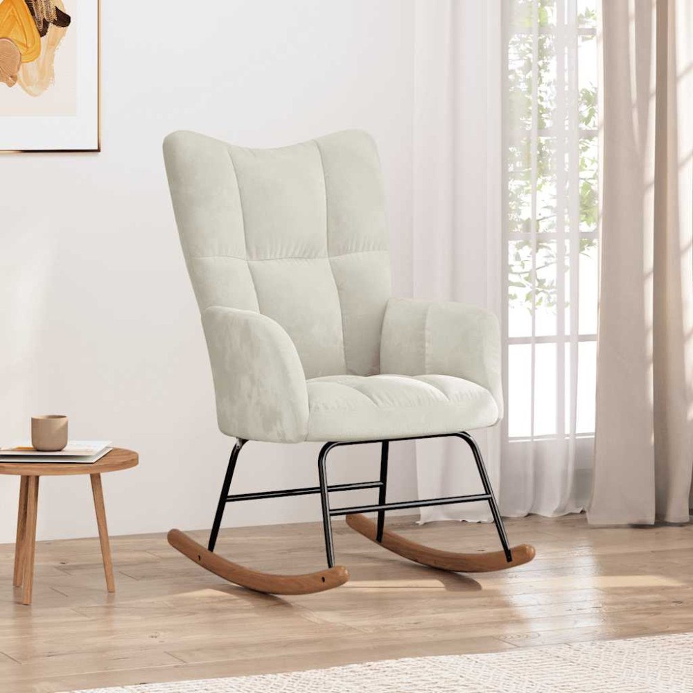 vidaXL Gungstol gräddvit sammet