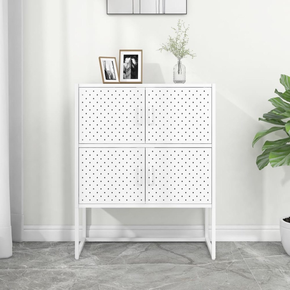 vidaXL Högskåp vit 80x35x100 cm stål