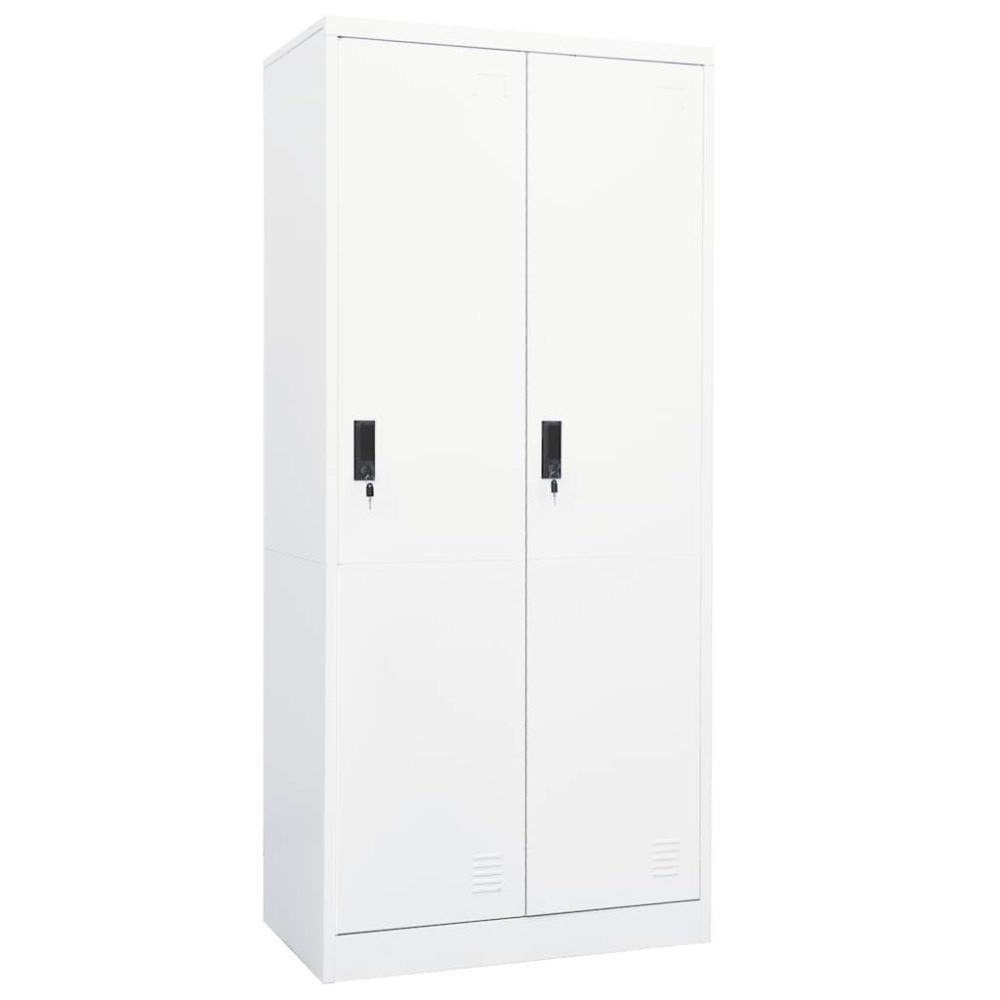 vidaXL Garderob vit 80x50x180 cm stål
