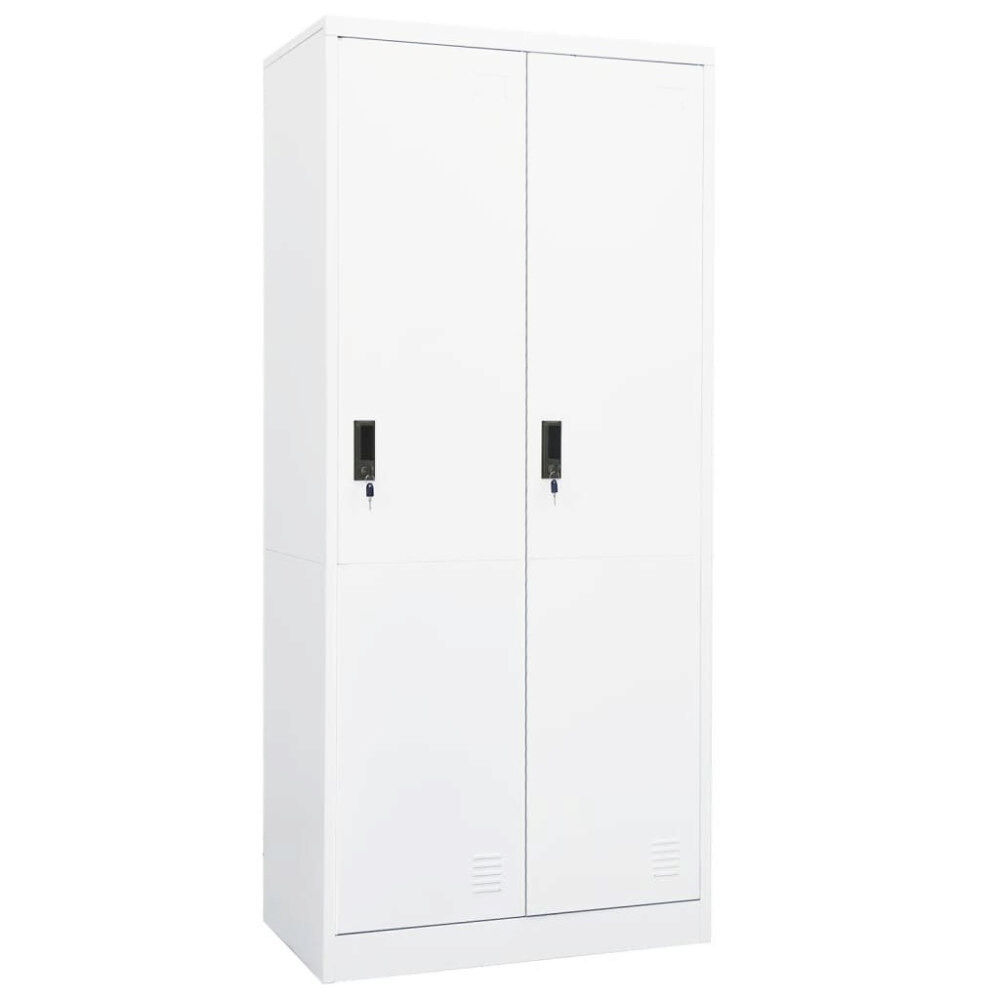 vidaXL Garderob vit 80x50x180 cm stål