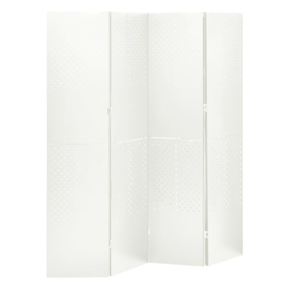 vidaXL Rumsavdelare 4 paneler vit 160x180 cm stål